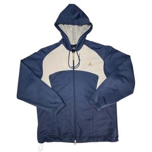 Jordan Jumpman Full Zip Hoodie Men's Medium Navy White Gold Logo Athletic